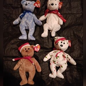 NWT TY BEANIE BABIES 1997 (PVC), 1998, 1999 & 2000 - CHRISTMAS BEARS